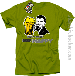 DON'T WORRY BEER HAPPY - Koszulka męska kiwi