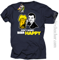 DON'T WORRY BEER HAPPY - Koszulka męska granat