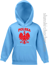 Polska - Bluza dziecięca z kapturem błękit