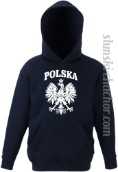 Polska - Bluza dziecięca z kapturem granat