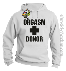 Orgasm Donor - Bluza z kapturem biała