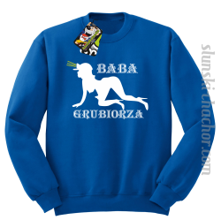 Baba Grubiorza - Bluza męska standard bez kaptura niebieska 