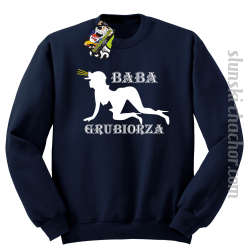 Baba Grubiorza - Bluza męska standard bez kaptura granat