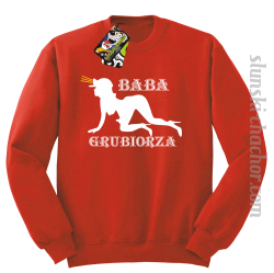 Baba Grubiorza - Bluza męska standard bez kaptura czerwona 