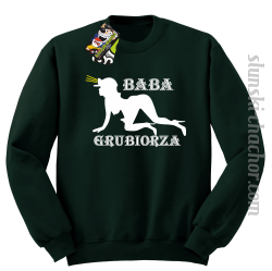 Baba Grubiorza - Bluza męska standard bez kaptura butelkowa 