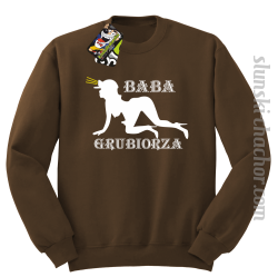 Baba Grubiorza - Bluza męska standard bez kaptura brąz 