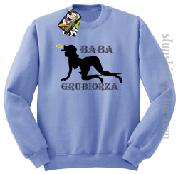 Baba Grubiorza - Bluza męska standard bez kaptura błękit 