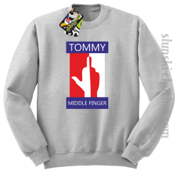 Tommy Middle Finger - Bluza męska STANDARD melanż