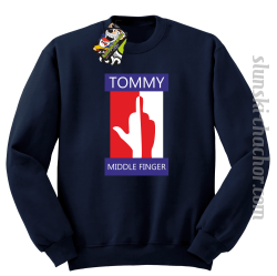 Tommy Middle Finger - Bluza męska STANDARD granat