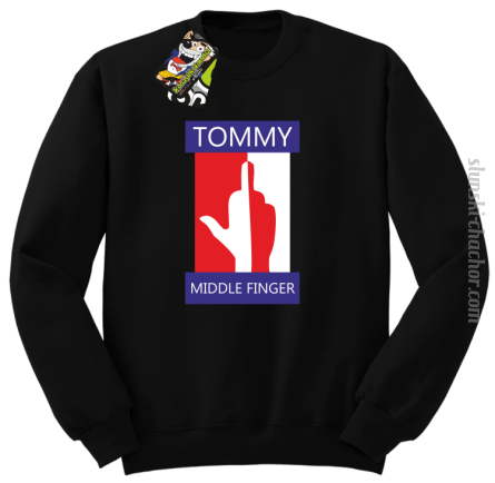 Tommy Middle Finger - Bluza męska STANDARD czarny