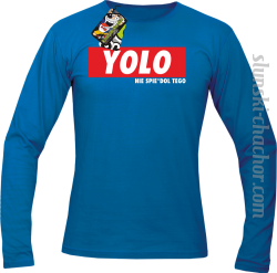 YOLO i nie spie#dol tego - longsleeve męski niebieski