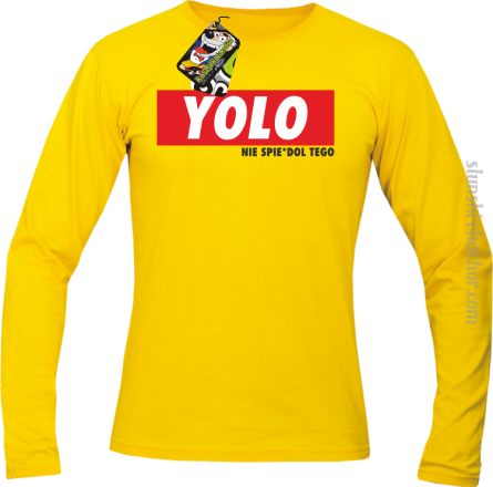 YOLO i nie spie#dol tego - longsleeve męski żółty