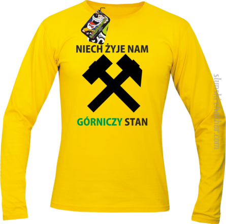 Niech żyje nam górniczy stan - Longsleeve męski żółty