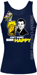 DON'T WORRY BEER HAPPY - Top damski granat