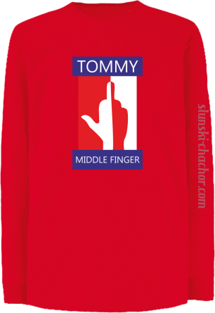 Tommy Middle Finger - Longsleeve dziecięcy red