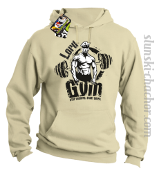 LORD Gym Stop wishing Start Doing - Bluza z kapturem beż